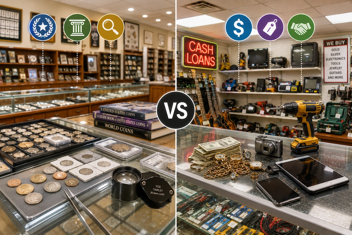 Coin shop vs pawn shop