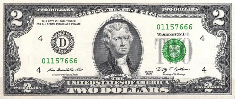 2 dollar bill